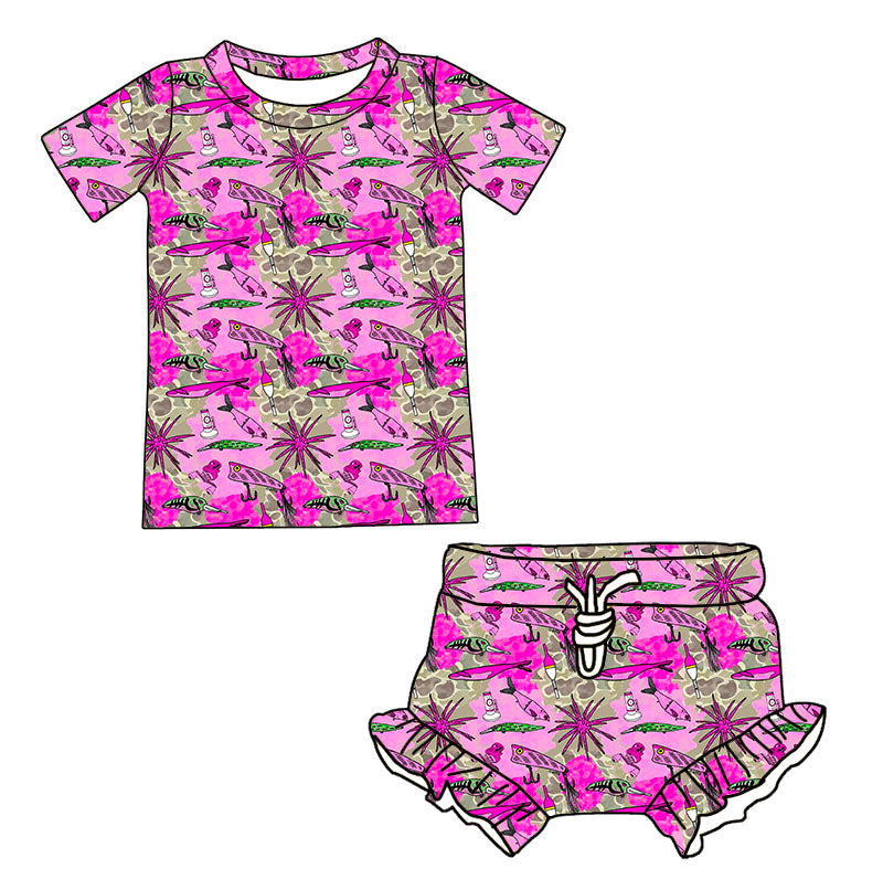 Exclusive Hunt/Fish Tee w/ Ruffle Shorts